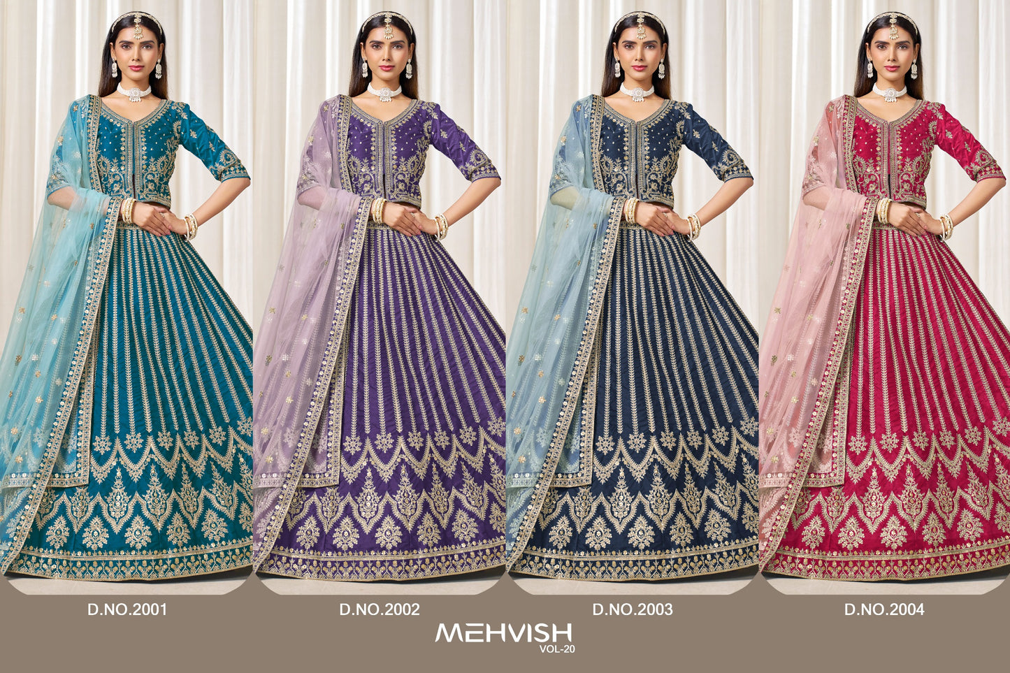 mehvish vol-20 lehenga choli 4 piece set