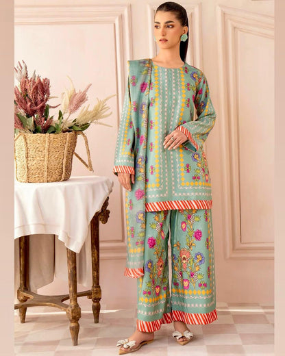 Sky BLue Color Beautiful Summer WEar Dress in Crape Fabric
