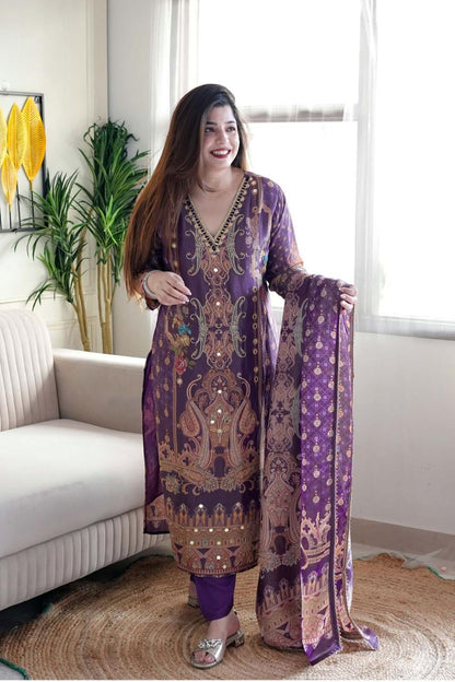 Purple Color Beautiful DAily Wear Dress