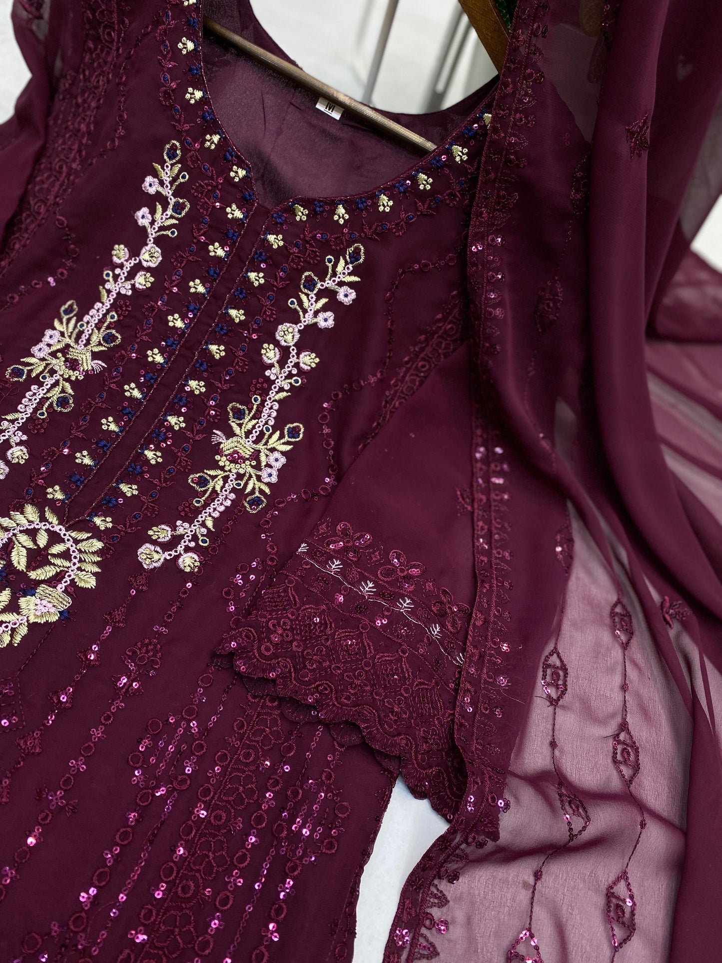 Purple Color Beautiful Partywear Dress in georgette fabric
