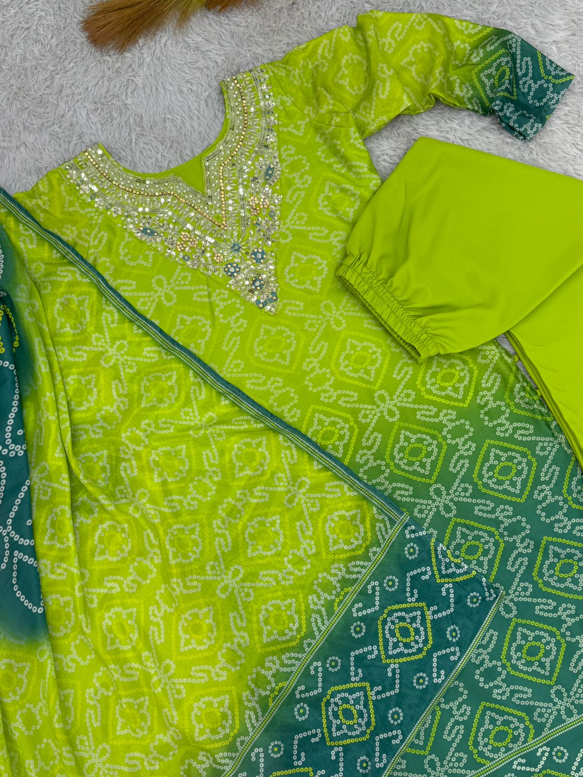 New Fancy Design With Digital Printed Top - Pent With Dupatta