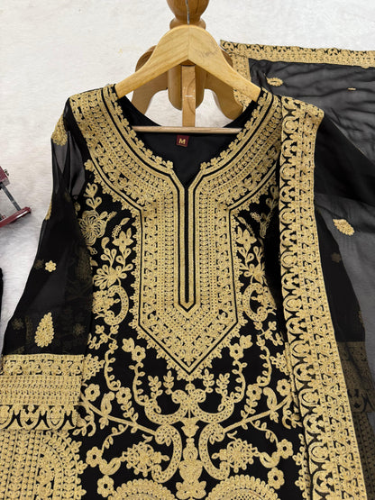 Black Color Beautiful Partywear Dress in Georgette Fabric
