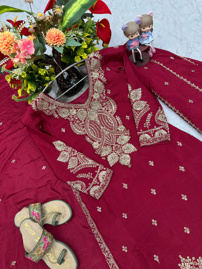 Designer Party Wear Top Plazzo & Dupatta Set