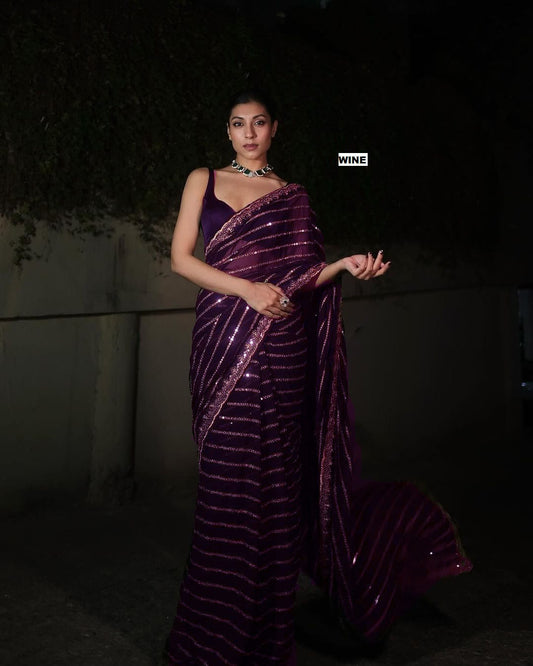 Bollywood Blockbuster Sequins Design Launching in wine color