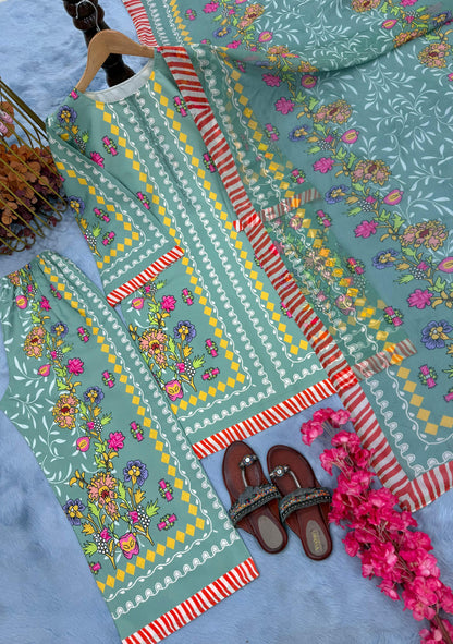 Sky BLue Color Beautiful Summer WEar Dress in Crape Fabric