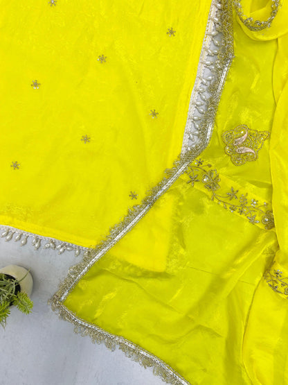 Designer Sequence Embroidery Work Farsi Salwaar Suit With Dupatta