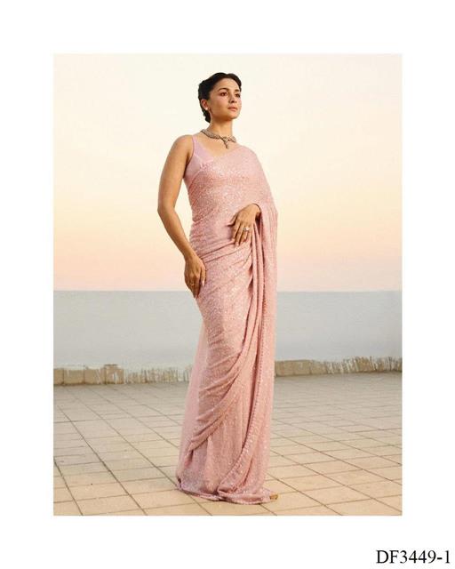 Pink Color Beautiful Bollywood Blockbuster Sequins Saree