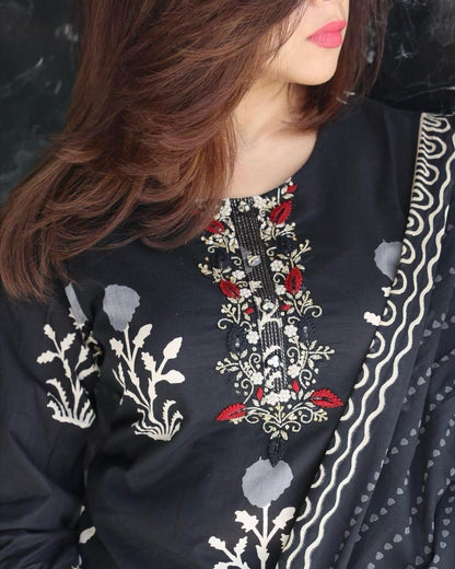 Black Color Beautiful Cotton Dress