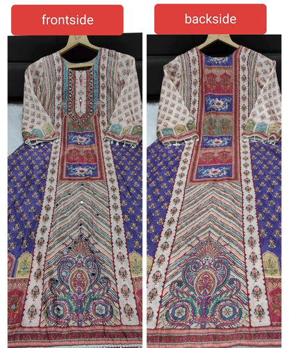 Summer Wear Dress in Chinon Fabric