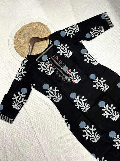 Black Color Beautiful Cotton Dress