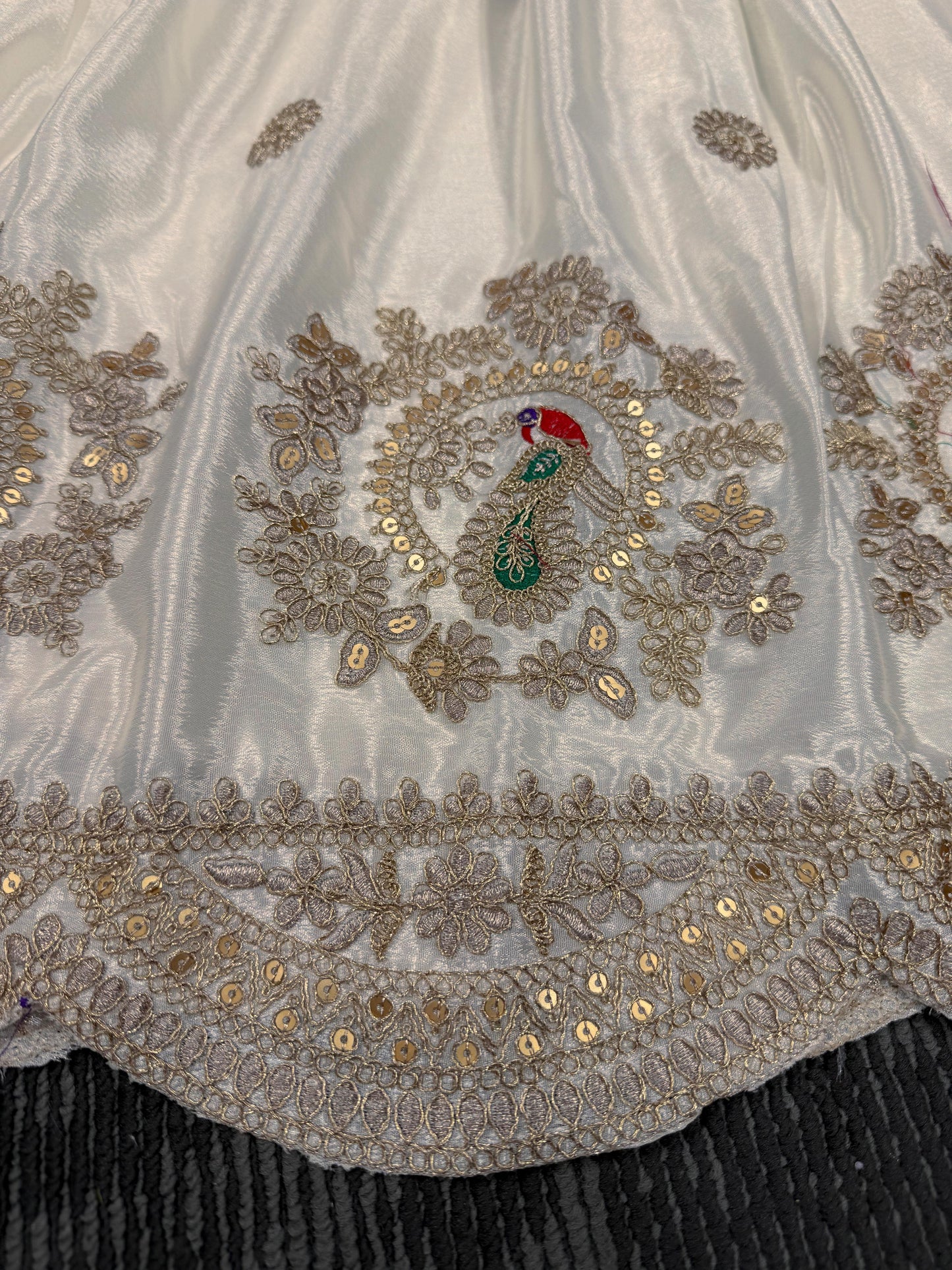 Beautiful Designer Gown On Chinon Silk Febric With Inner And Coding With Sequnce Work And Dupatta