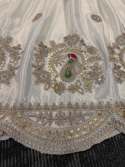 Beautiful Designer Gown On Chinon Silk Febric With Inner And Coding With Sequnce Work And Dupatta